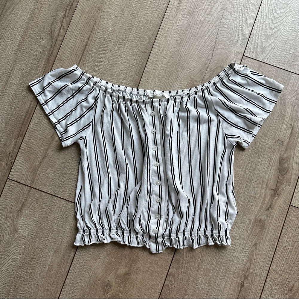 H&M Off-Shoulder Striped Blouse